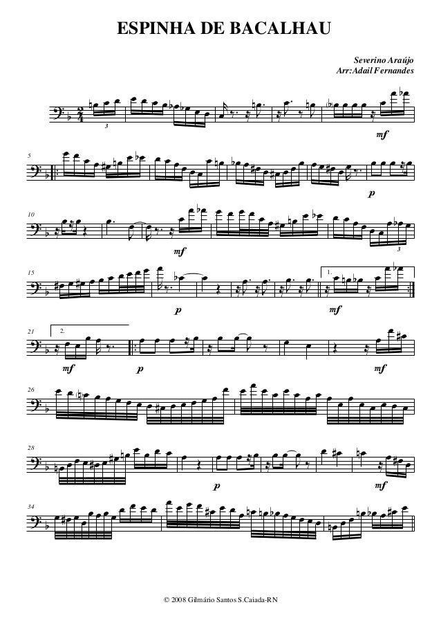 espinha de bacalhau partitura espinha de bacalhau partitura